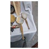 Vanity Components with Tea set and misc Vanity Components with Tea set and misc