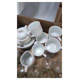 Shell Trinket Box, Tea Set, Painted Egg Décor Shell Trinket Box, Tea Set, Painted Egg Décor