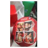 Coke Snow Village Billboard, Decorative Bench, Trays and Misc Coke Snow Village Billboard, Decorative Bench, Trays and Misc