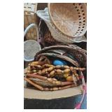 Vintage Chandelier and basket lot Vintage Chandelier and basket lot