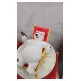 Coca Cola Clock and Rotatin Polar Bear Figure Coca Cola Clock and Rotatin Polar Bear Figure