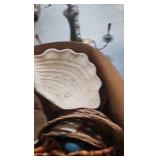 Vintage Chandelier and basket lot Vintage Chandelier and basket lot