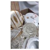 Porcelain Dolls ad tea set with vanity items Porcelain Dolls ad tea set with vanity items