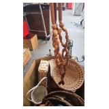 Vintage Chandelier and basket lot Vintage Chandelier and basket lot