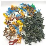 Vintage Army Men & Western Cowboy Figures Toy Lot