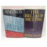 Two Georges Simenon First American Edition Harcover Books - 'The Bells Of Bicetre' and 'The Move'