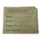 1946 U.S. Federal Use Tax on Motor Vehicles Stamp (Unused)
