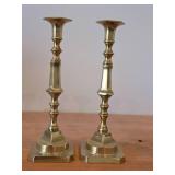 Lot of (2) Brass Candle Holders 10'