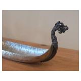 Vintage Viking Long Boat Pewter Table Décor by Meum (Norway)