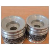 Lot of (2) Vintage 2 3/4' Norsk Tinn Pewter Candleholders (Norway)
