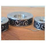 Lot of (3) Vintage Norsk Tinn Pewter Candleholders (Norway)