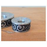 Lot of (3) Vintage Norsk Tinn Pewter Candleholders (Norway)