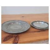 Lot of (2) Vintage 7-1/4' and 9' Pewter Plates (Norway)