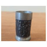Lot of (2) Shot Glasses - German Pewter (Rein Zinn) 3' and Norwegian Pewter 2-1/2'