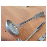 Norwegian Pewter Ladle Spoon (Souvenir of Norway) 9' (x1), Norwegian Letter Opener with Pewter Handle 9' (x2), Norwegian Utensils with Pewter Handle 8-1/2' (x2)