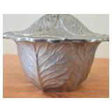 Pewter Holloware Covered Casserole / Cabbage Leaf design / 9' x 13'