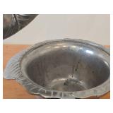 Pewter Holloware Covered Casserole / Cabbage Leaf design / 9' x 13'