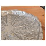 14' Pewter Serving Tray / Cabbage Leaf design