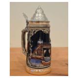 Vintage Beer Stein with Flip Lid - Queens Guard Edition Rare London Relief Big Ben theme