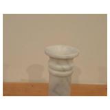 Vintage White Marble Sake Set - Decanter and (2) Small Pedestal Cups