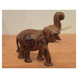 Elephant theme Hand-Carved Solid Teak Wood Figurine