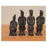 Lot of (4) Vintage Chinese Terra Cotta Warrior theme Miniature Replicas