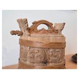Vintage Folk Art theme Hand-Carved Container (Grautambav) (Norway)
