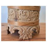 Vintage Folk Art theme Hand-Carved Container (Grautambav) (Norway)