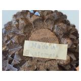 Vintage Hand-Carved Monkey Pod Wood Set of Fruit in Decorative Bowl