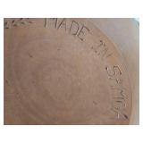 Vintage Hand-Carved Monkey Pod Wood Fruit Bowl Set 5' x 13 1/2'