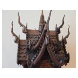 Vintage Hand-Carved Teak Wood Thai Spirit House (San Phra Phum) 16' x 16' x 27'