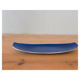 Vintage 12 3/4' Blue Enameled Aluminum Plate by Olden (Norway) / Mid-Century Modern style