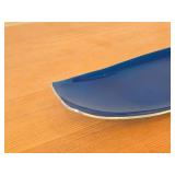 Vintage 12 3/4' Blue Enameled Aluminum Plate by Olden (Norway) / Mid-Century Modern style
