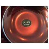Vintage Brown Enameled Aluminum Covered Bowl by Olden (Norway)