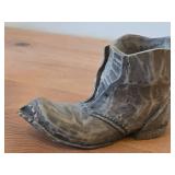 Old Worn Boot theme Hand-carved Wooden Candleholder