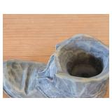 Old Worn Boot theme Hand-carved Wooden Candleholder