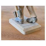 Vintage Old Traveling Couple theme Hand-carved Handpainted Wooden Figurines Set of 2 - Folk Art by Norsk Husflid Engros (Norway)