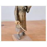 Vintage Old Traveling Couple theme Hand-carved Handpainted Wooden Figurines Set of 2 - Folk Art by Norsk Husflid Engros (Norway)