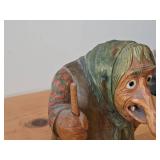 Vintage Troll theme by Anton Sveen Authentic Hand-carved Handpainted Wooden Signed Figurines Set of 2 (Norway)