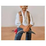 Vintage Man with Axe theme Authentic Hand-carved Handpainted Wooden Figurine by Henning (Norway)