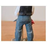 Vintage Man with Axe theme Authentic Hand-carved Handpainted Wooden Figurine by Henning (Norway)