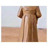 Vintage Folk Art Elderly Woman with Basket theme Hand-carved Wooden Figurine (Norway)