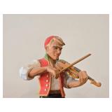 Vintage Authentic Norwegian Folk Art Fiddler theme Hand-carved Handpainted Wooden Figurine by Henning Engelsen (Norway)