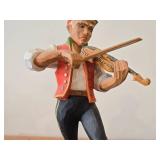 Vintage Authentic Norwegian Folk Art Fiddler theme Hand-carved Handpainted Wooden Figurine by Henning Engelsen (Norway)