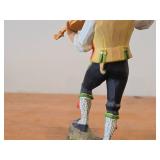 Vintage Authentic Norwegian Folk Art Fiddler theme Hand-carved Handpainted Wooden Figurine by Henning Engelsen (Norway)
