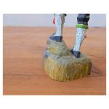 Vintage Authentic Norwegian Folk Art Fiddler theme Hand-carved Handpainted Wooden Figurine by Henning Engelsen (Norway)