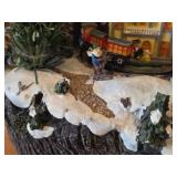 Fiber Optic Holiday Christmas Village with Moving Train and Music