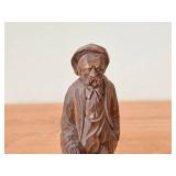 Vintage Old Man theme by Paul E. Caron Authentic Wood Folk Art Sculpture (1960's) Canada
