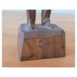 Vintage Old Man theme by Paul E. Caron Authentic Wood Folk Art Sculpture (1960's) Canada