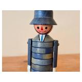 Vintage 1950's/1960's British Police Officer (Bobby) theme Handpainted Wooden Stacking Toy